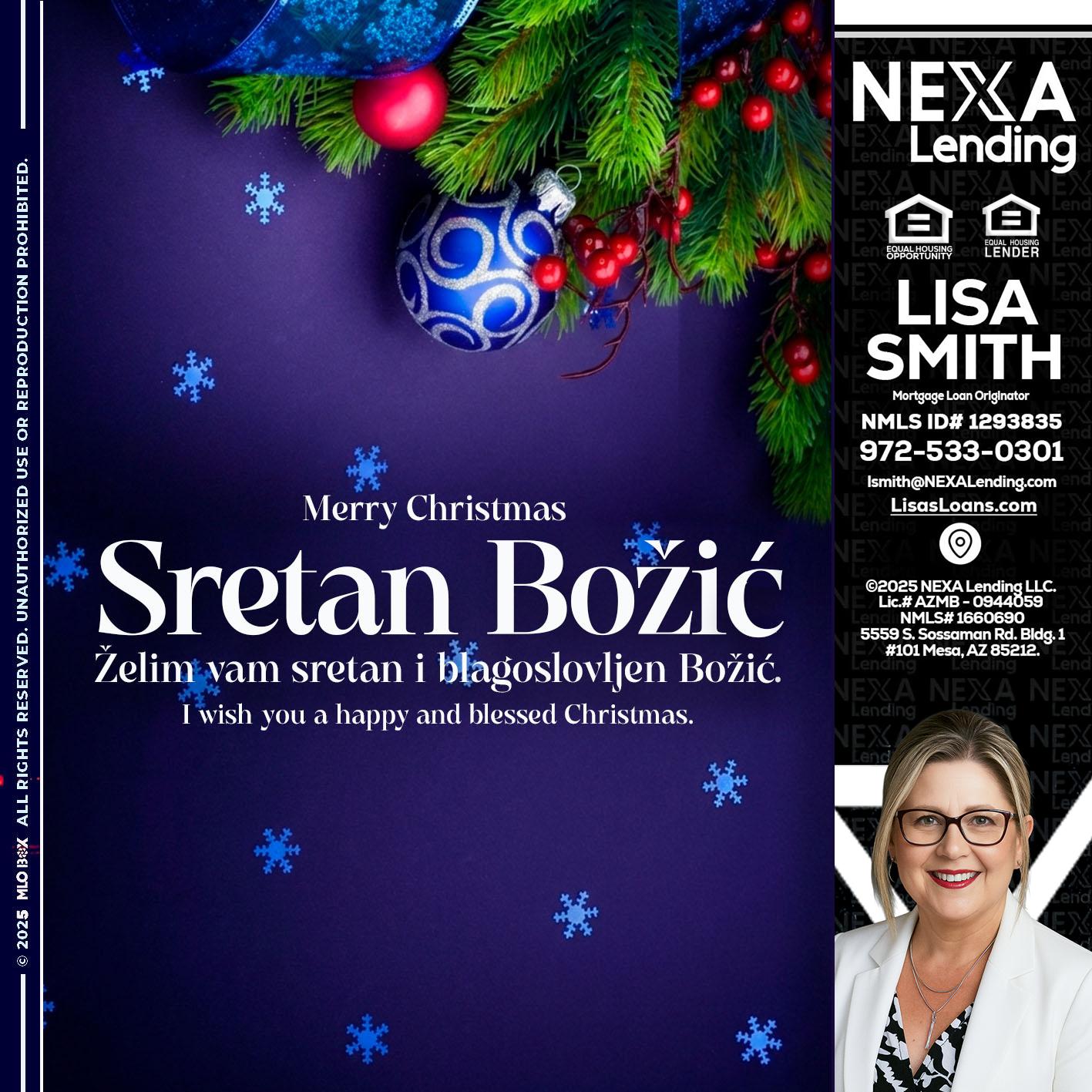 Sretan Božić - Lisa Smith -Mortgage Loan Originator