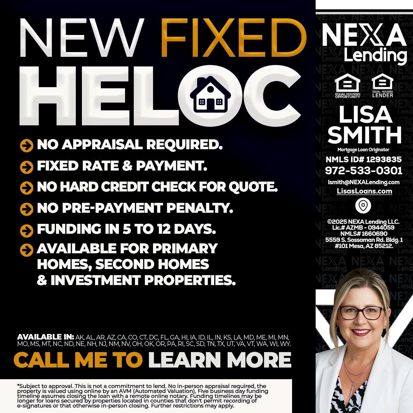 HELOC - Lisa Smith -Mortgage Loan Originator