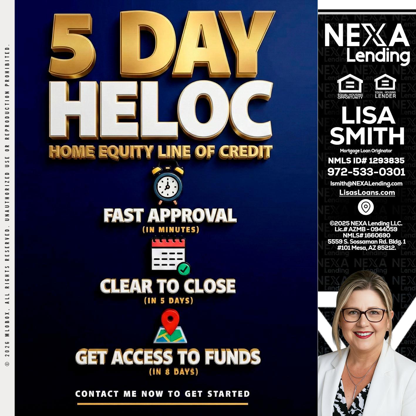 5 day hello - Lisa Smith -Mortgage Loan Originator