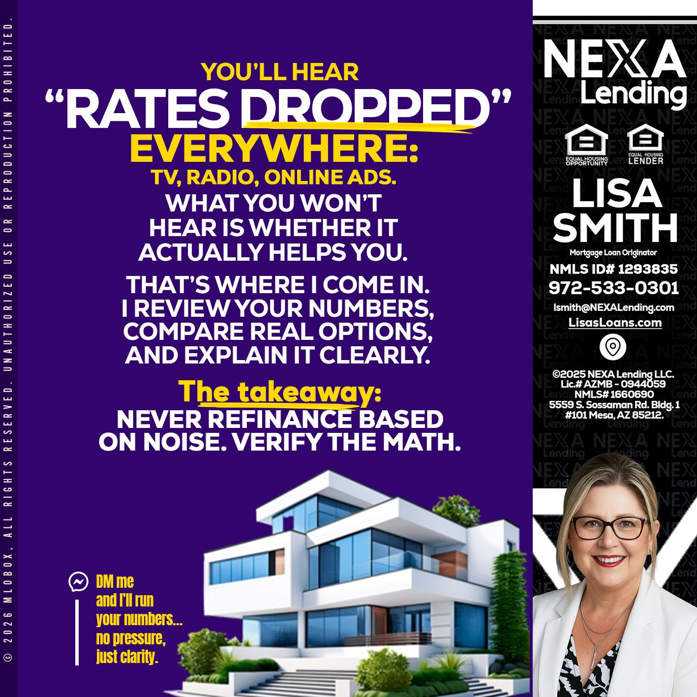RATES DOPPED - Lisa Smith -Mortgage Loan Originator
