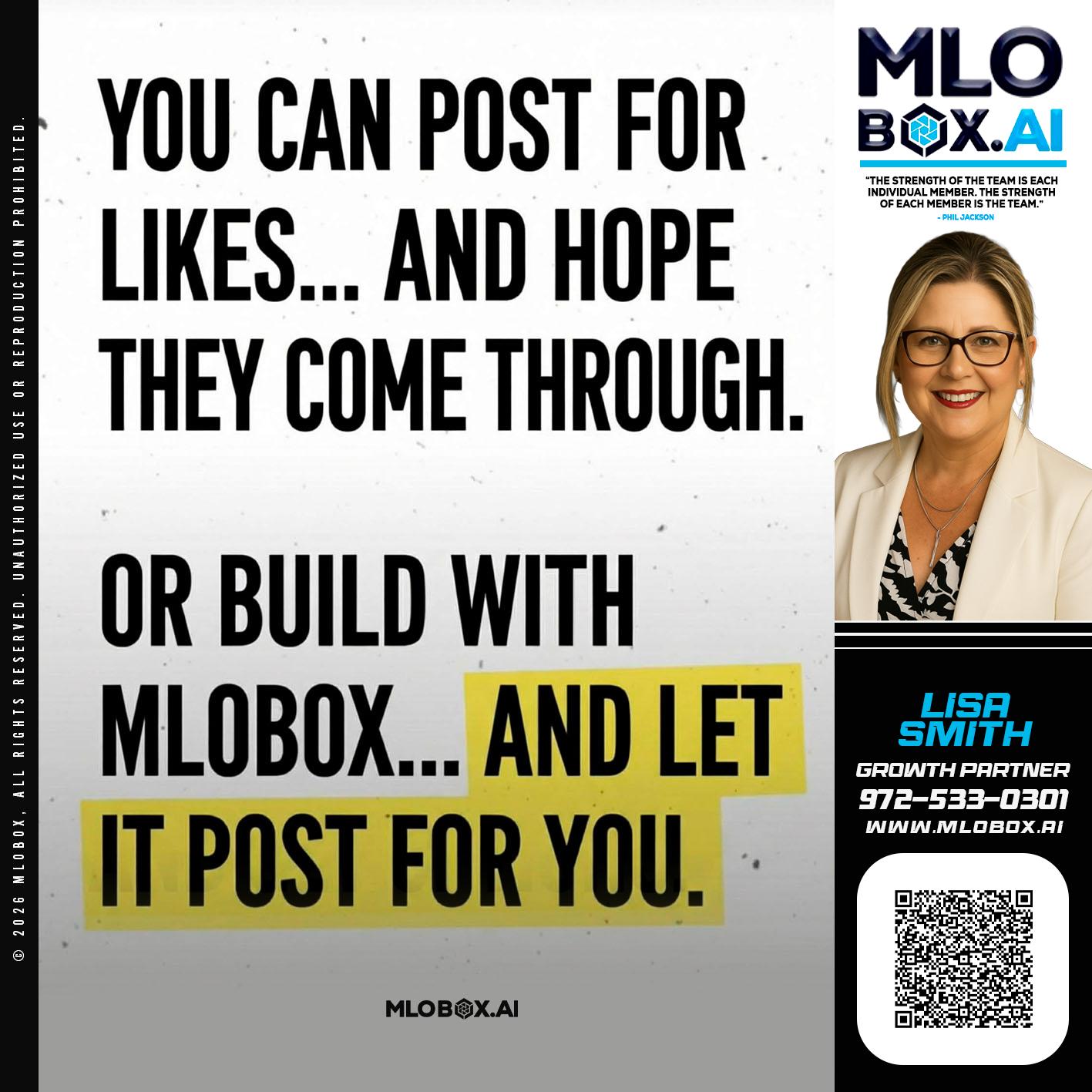 you can post - Lisa Smith -Mortgage Loan Originator