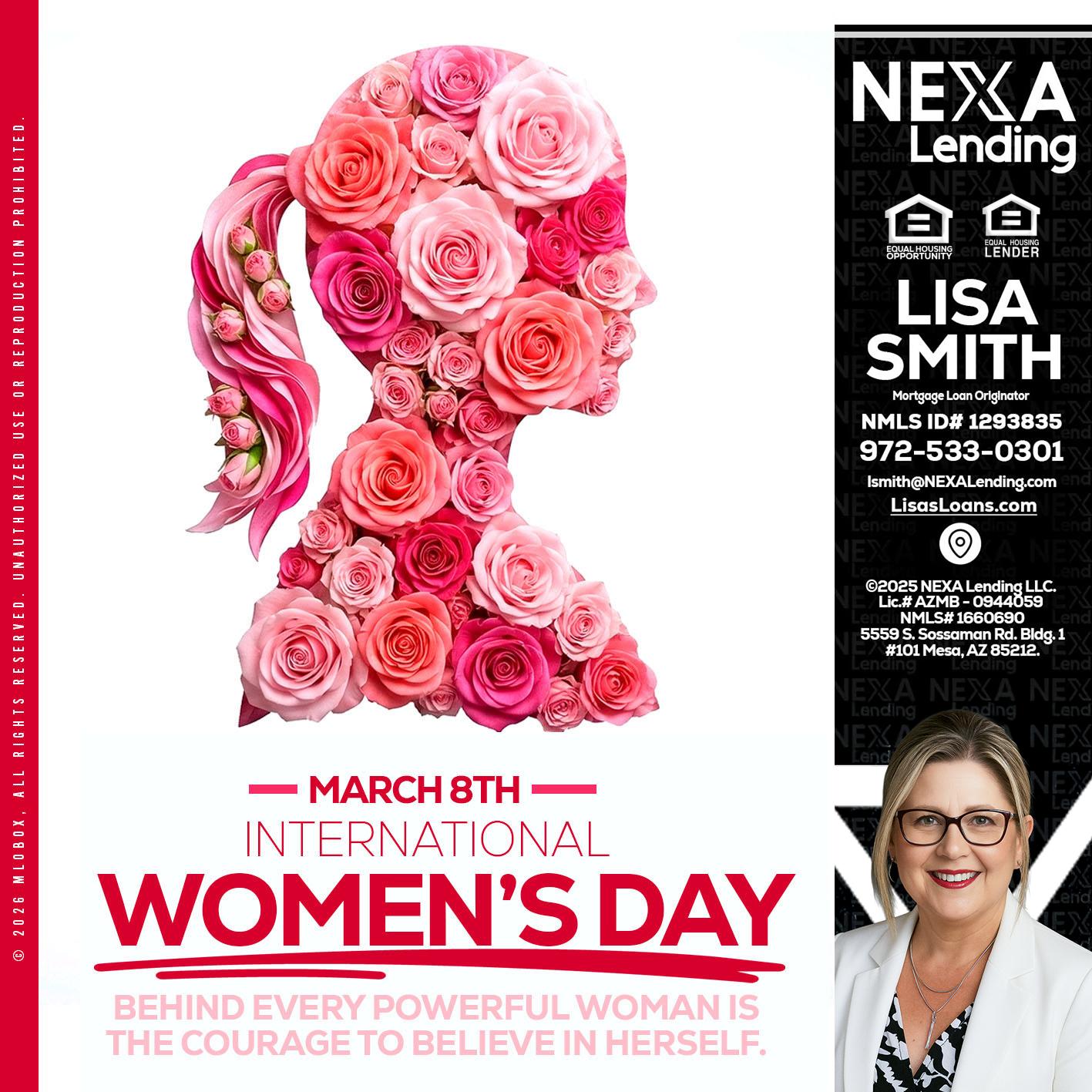 MARCH 8TH - Lisa Smith -Mortgage Loan Originator