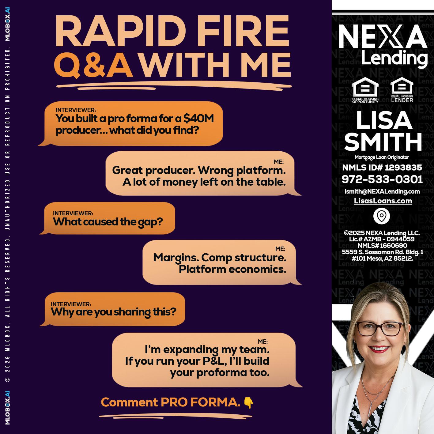 RAPID FIRE - Lisa Smith -Mortgage Loan Originator