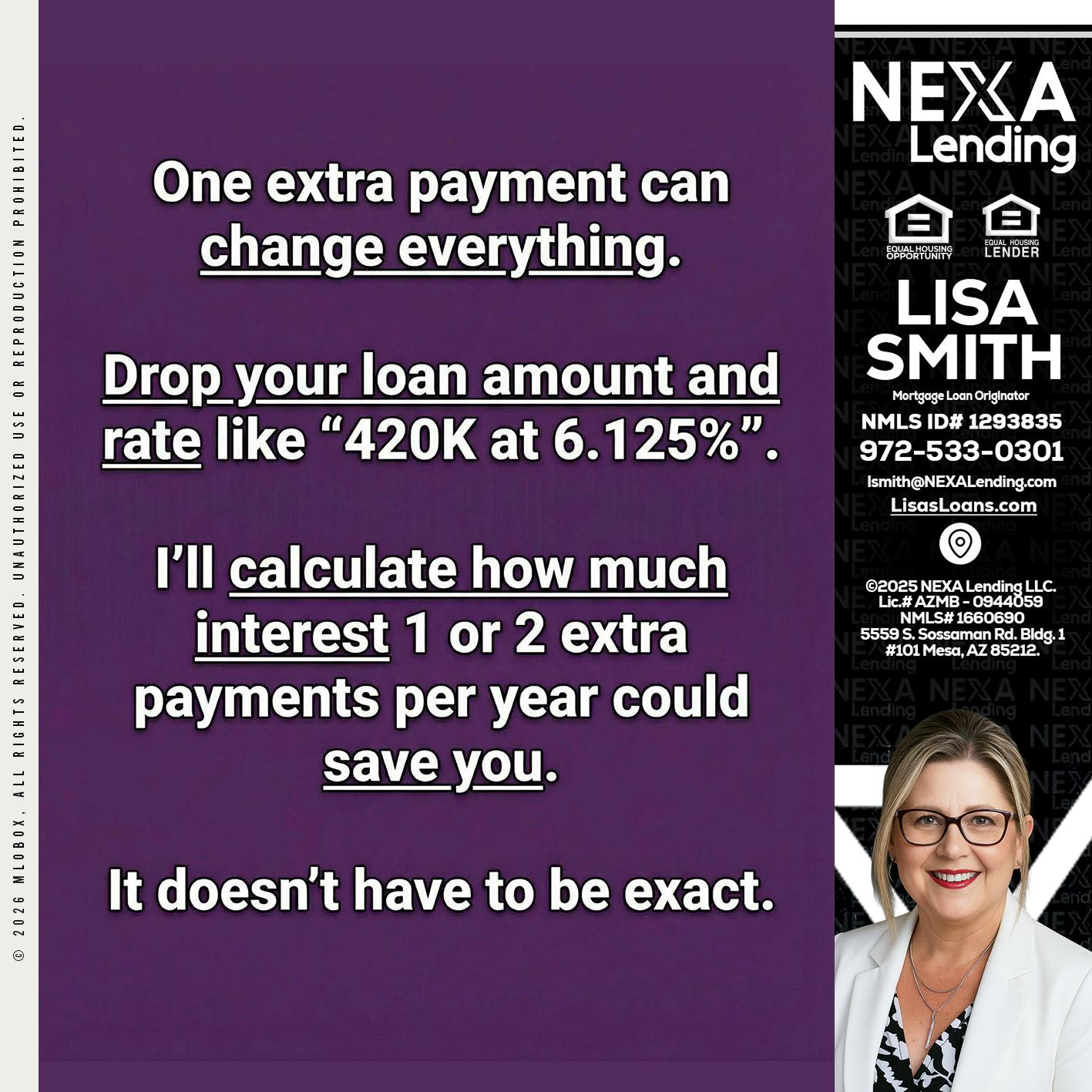 ONE EXTRA - Lisa Smith -Mortgage Loan Originator