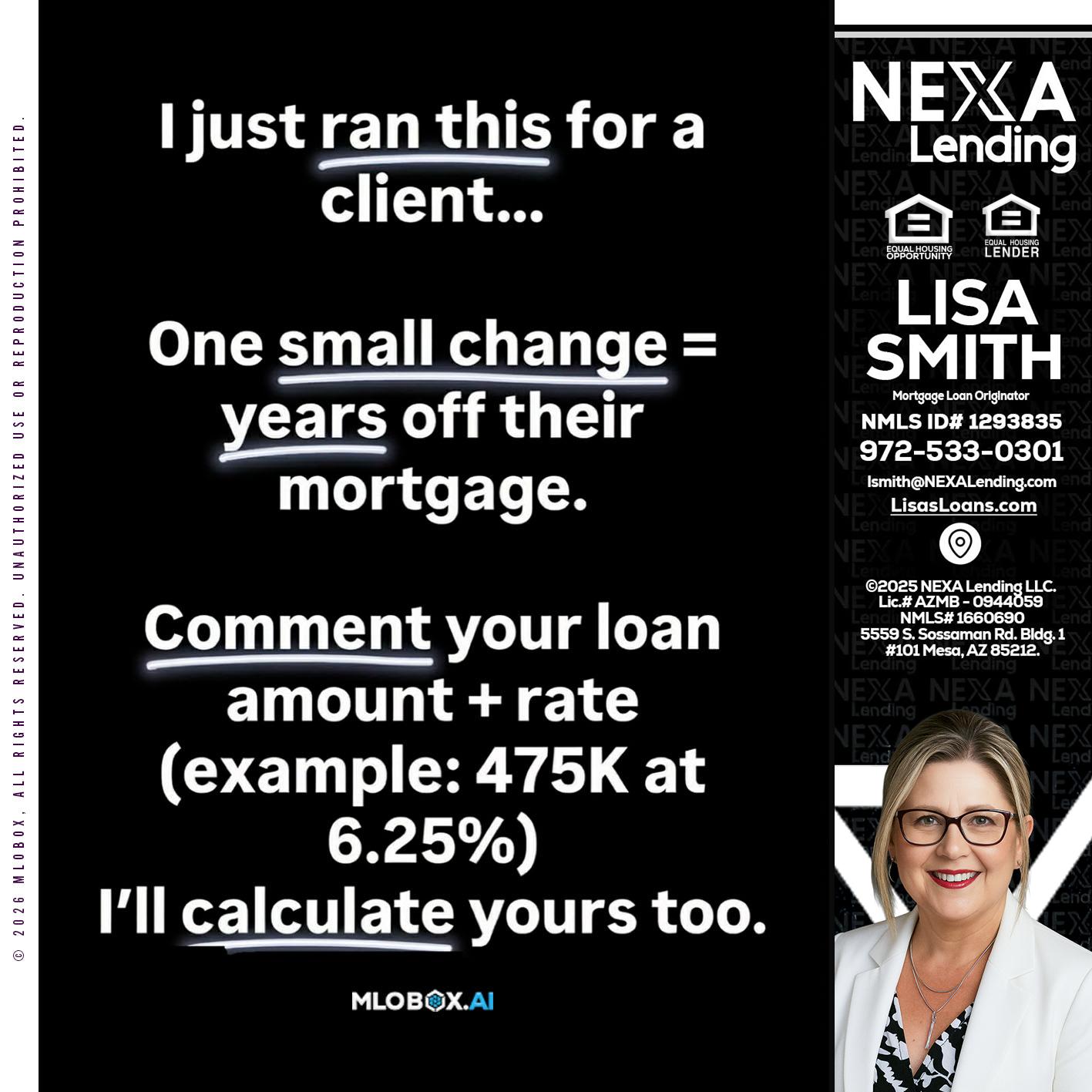 I JUST RAN - Lisa Smith -Mortgage Loan Originator