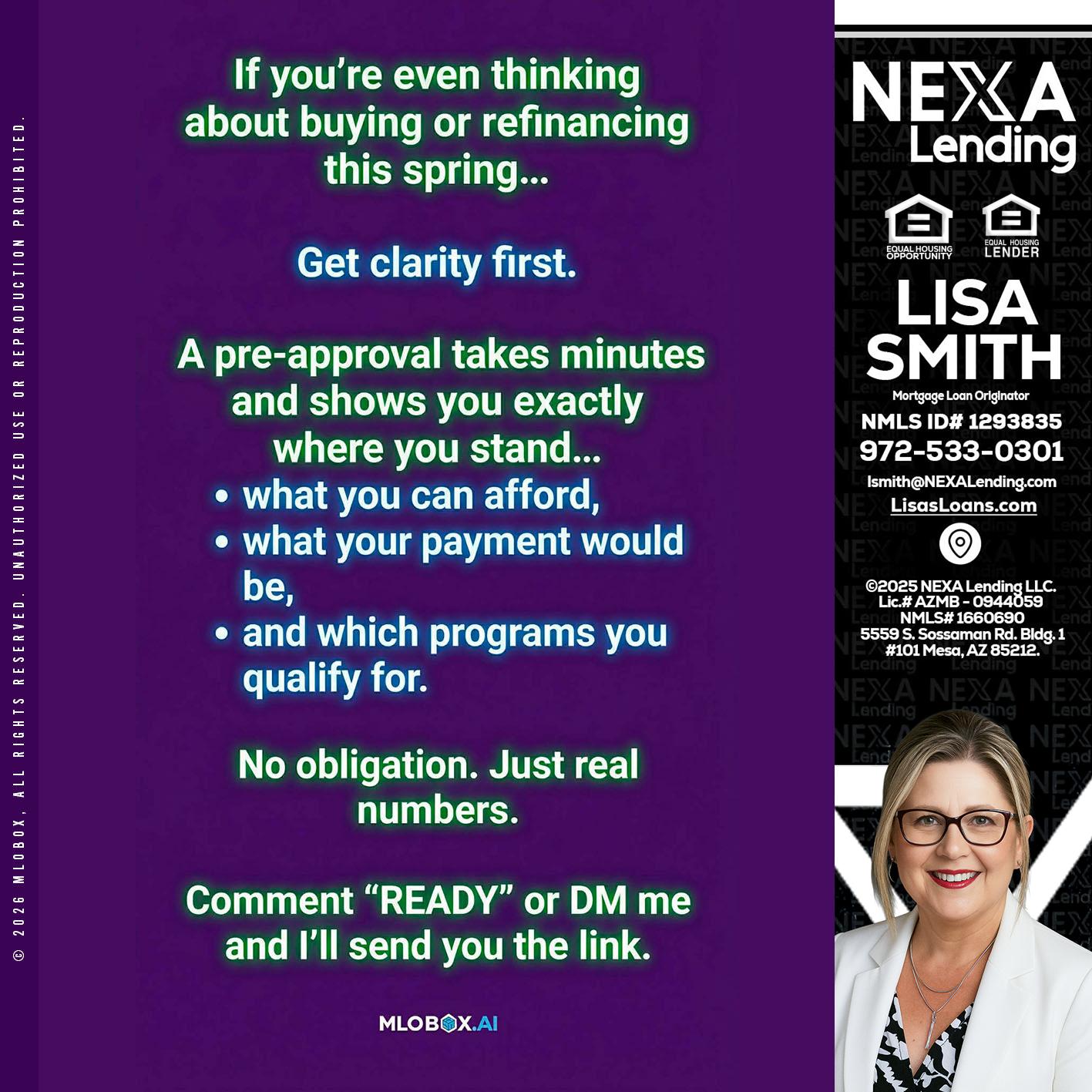 IF YOU THINKING - Lisa Smith -Mortgage Loan Originator