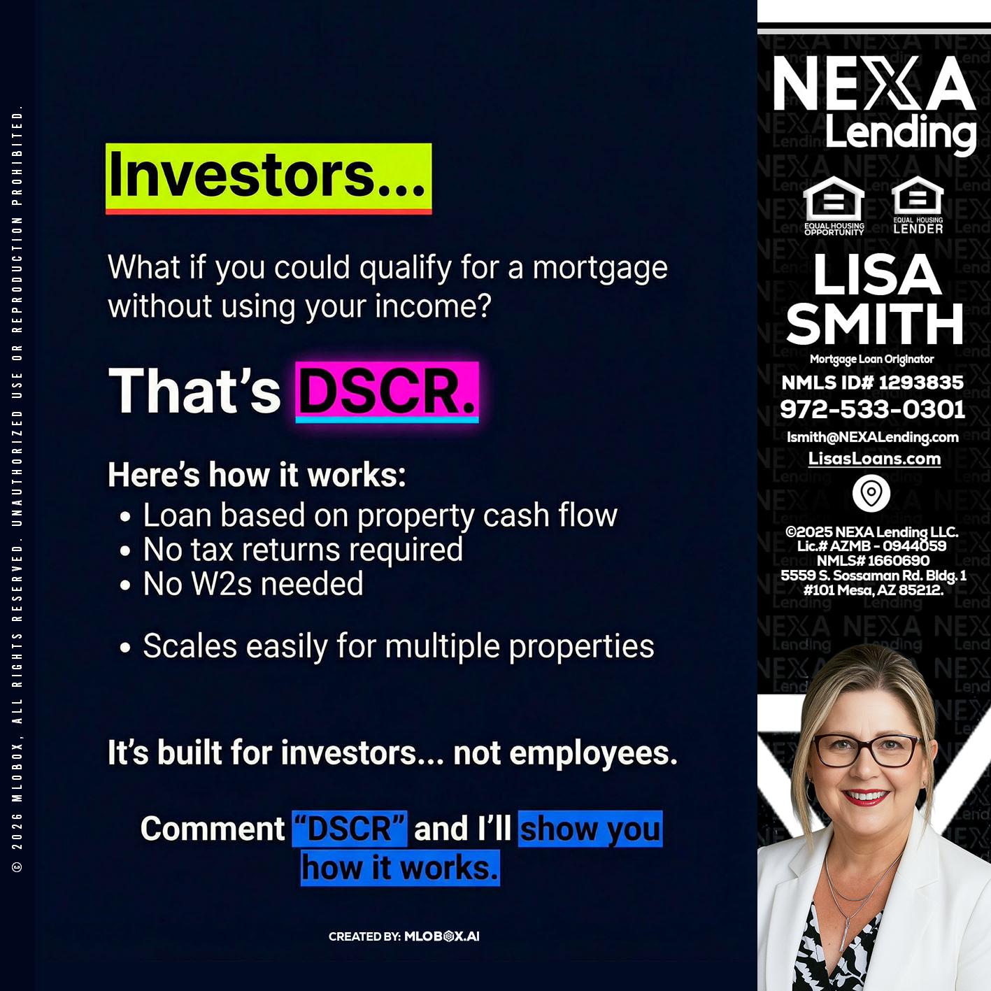 INVESTORS - Lisa Smith -Mortgage Loan Originator