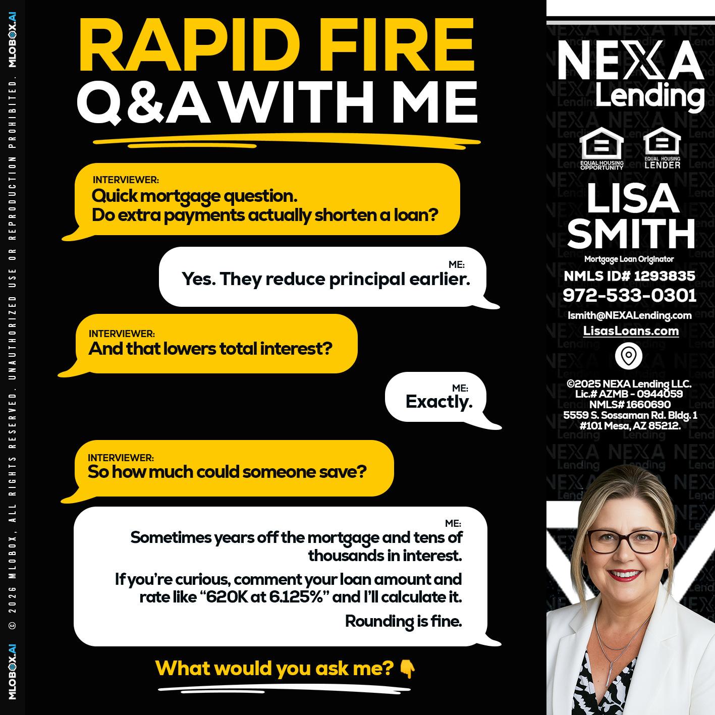 RAPID FIRE QA - Lisa Smith -Mortgage Loan Originator