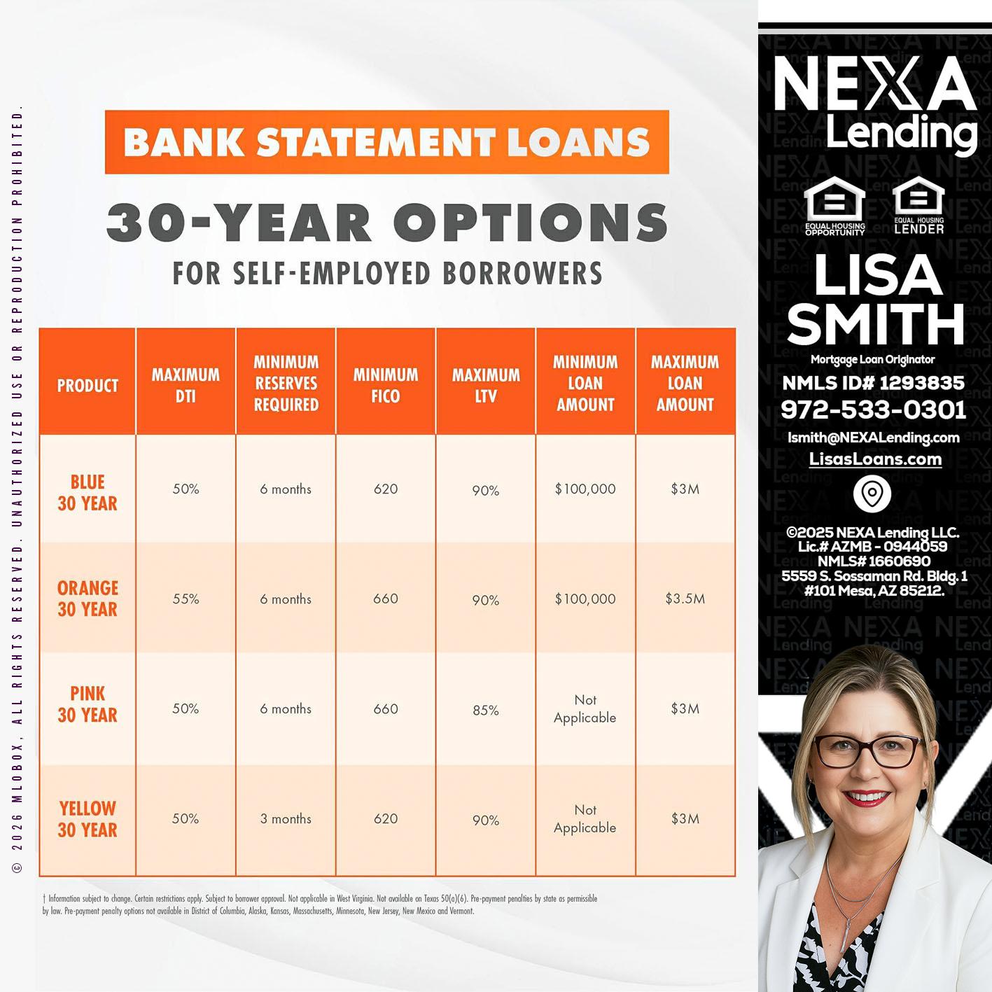 30 YEARS OPTIONS - Lisa Smith -Mortgage Loan Originator