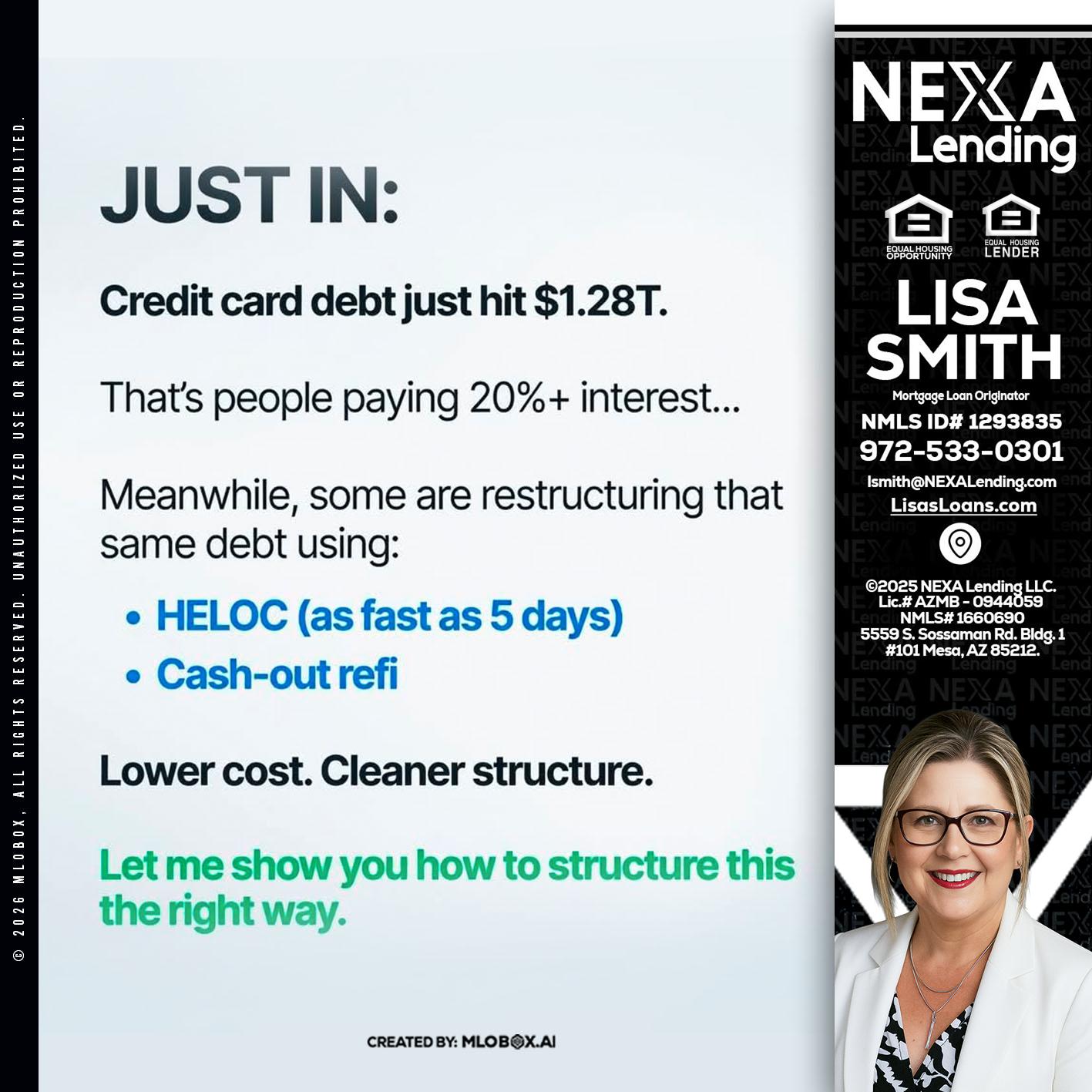 JUST IN - Lisa Smith -Mortgage Loan Originator