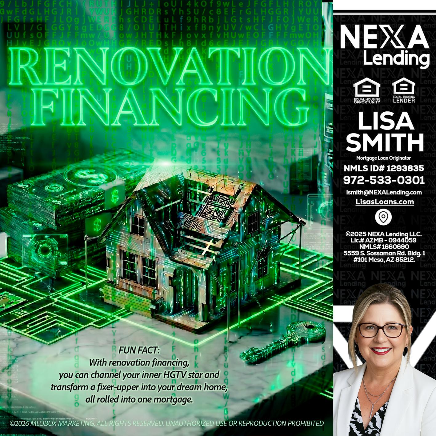 RENOVATION FINANCING - Lisa Smith -Mortgage Loan Originator